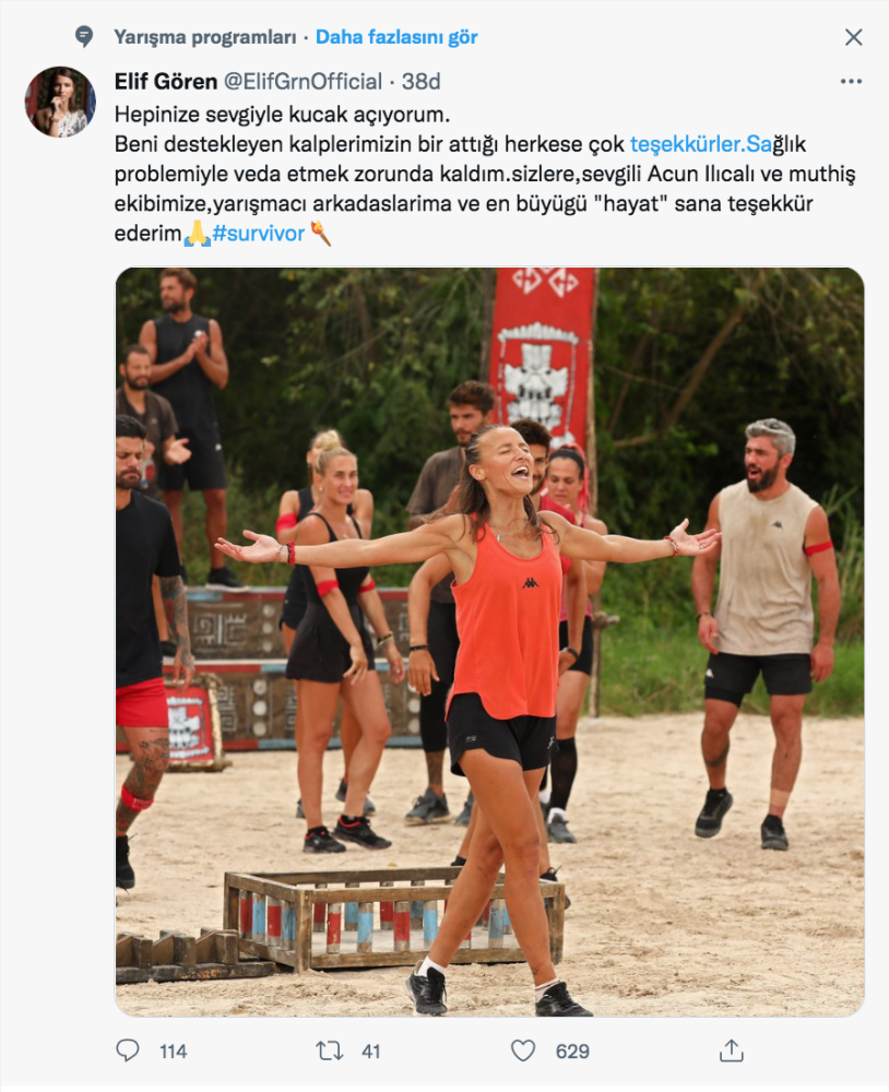 elif goren survivor 2022 all star dan diskalifiye olmasinin ardindan ilk paylasimini yapti